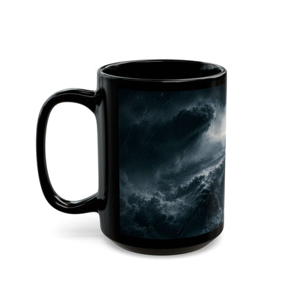 Empire Star Destroyer Stormy Starship Black Mug — Sci‑Fi Space Battle Coffee Cup (11oz, 15oz)