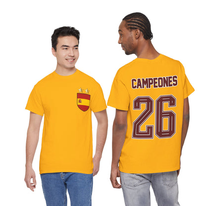 Spain World Champions 'Campeones 26' Cotton T‑Shirt