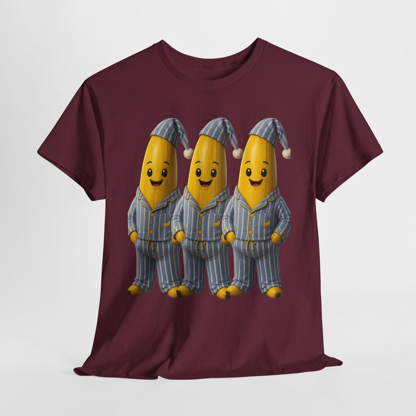 Bananas in Pyjamas – Three Smiling Bananas in Striped Pajamas Graphic T-Shirt