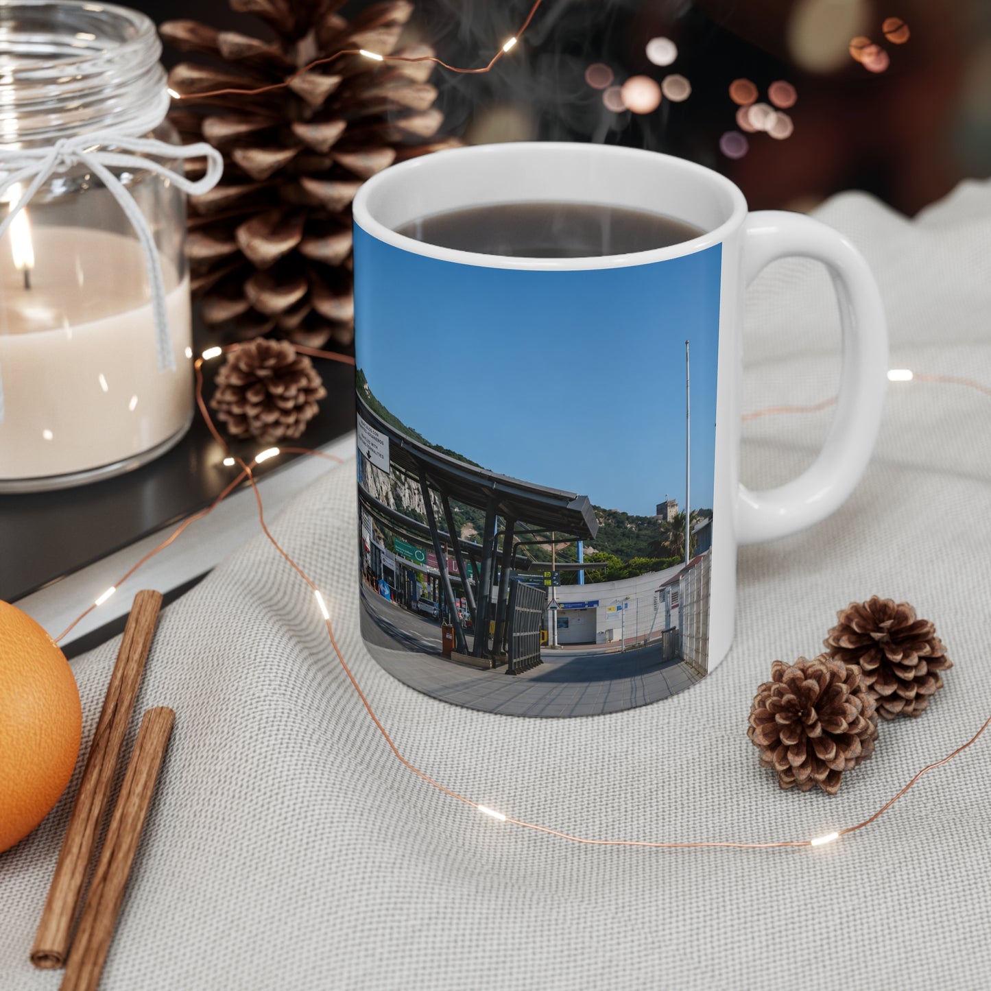 Gibraltar Rock Scenic Ceramic Mug – 11oz/15oz Travel Landmark Coffee Cup