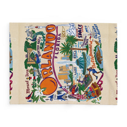 Orlando Vintage Map Fleece Blanket