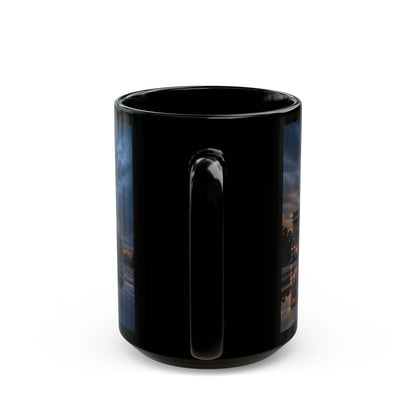 US Capitol Reflection Black Mug — Washington D.C. Skyline Coffee Cup (11oz, 15oz)