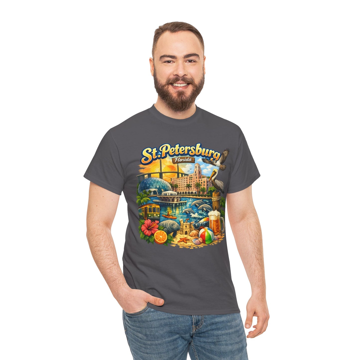 St. Petersburg Florida Retro Beach Scene T-Shirt