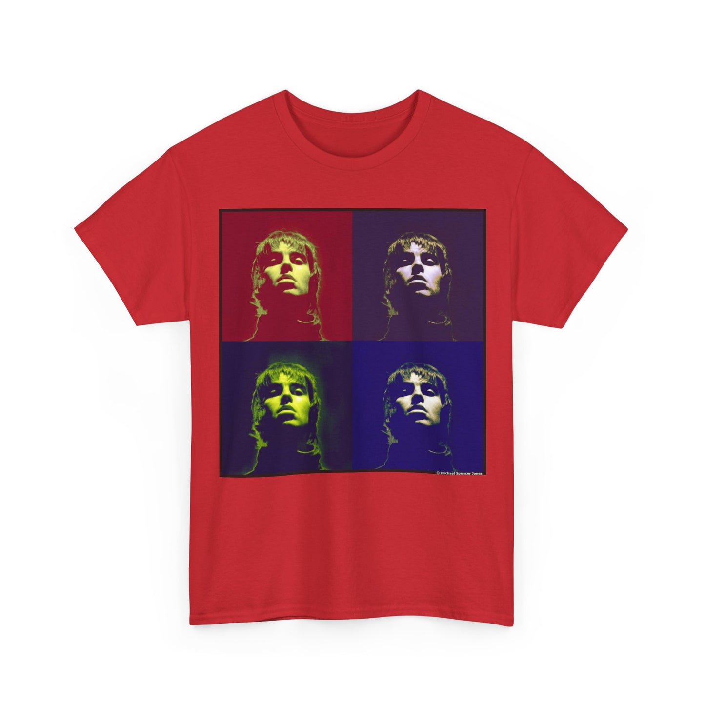 Liam Gallagher Oasis Pop Art Portrait T-Shirt - Retro Color Block Music Icon Tee