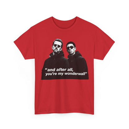 Kane and Bellingham Wonderwall Lyric T-Shirt — ‘and after all, you’re my wonderwall’ Retro Band Tee