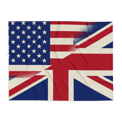Union-Jack USA Flag Arctic Fleece Blanket – Patriotic British-American Throw
