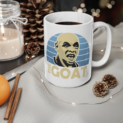 Shaun GOAT Goater Manchester City Ceramic Mug — Retro Blue Striped Design (11oz & 15oz)