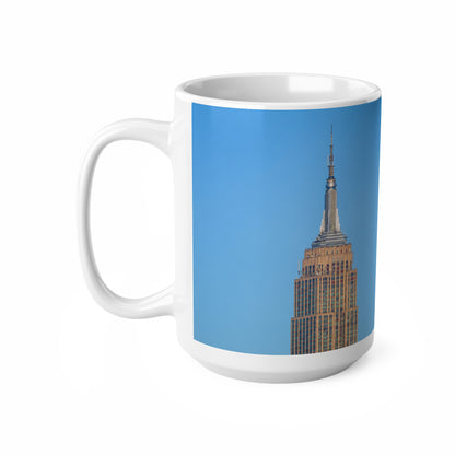US Military fly passed the Empire State Building in NYC Ceramic Coffee Cups, 11oz, 15oz