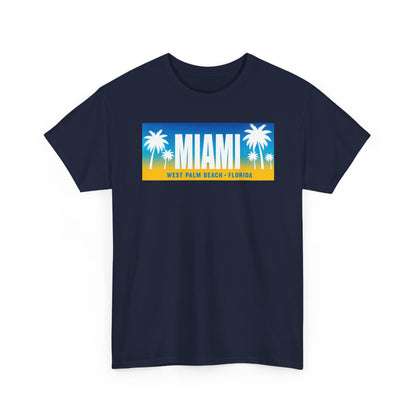 Miami West Palm Beach Vintage Tee — "MIAMI" Beach Palm Trees T‑Shirt