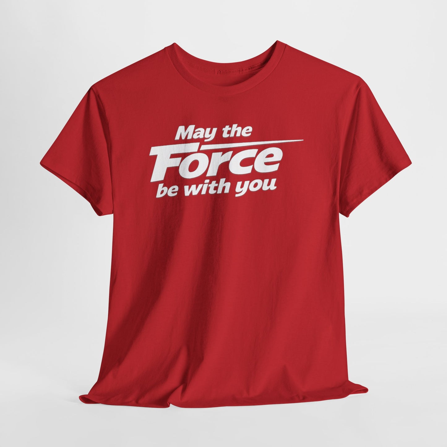"May the Force Be With You" Retro Embossed Graphic T‑Shirt —