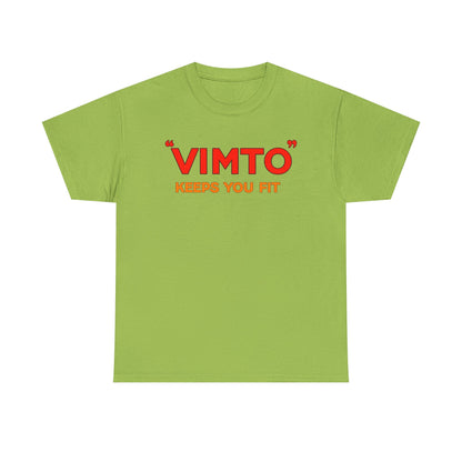 VIMTO "Keeps You Fit" Graphic Tee — Retro Beverage Logo T-Shirt