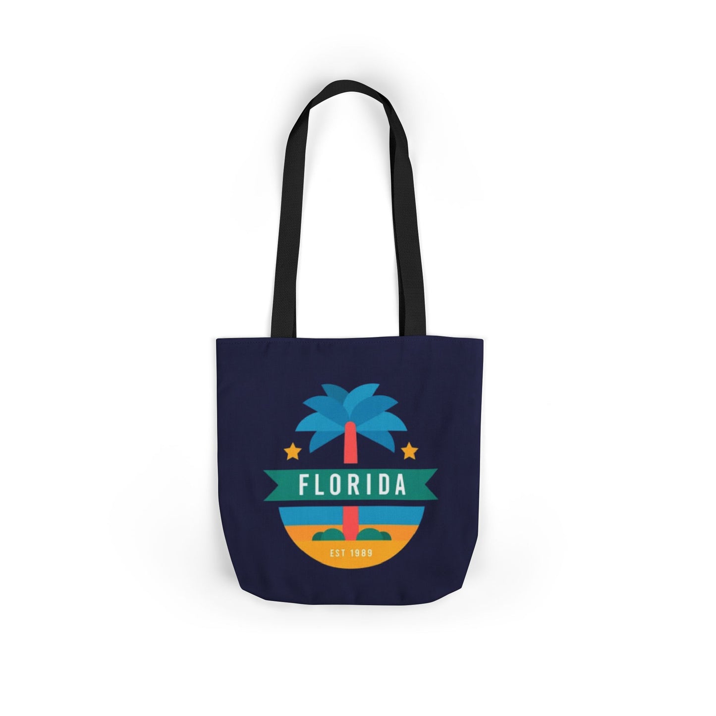 Florida Palm Beach Canvas Tote Bag — Retro Sunshine Travel Tote