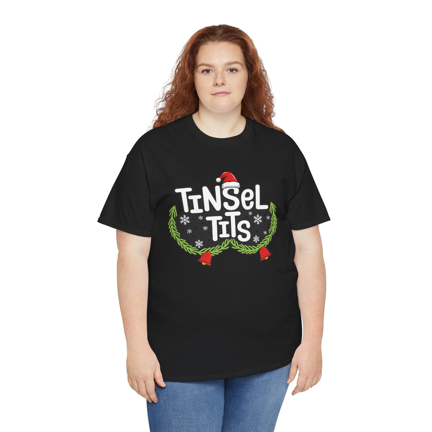 T-Shirt — "Tinsel Tits" Funny Christmas Wreath Holiday Tee