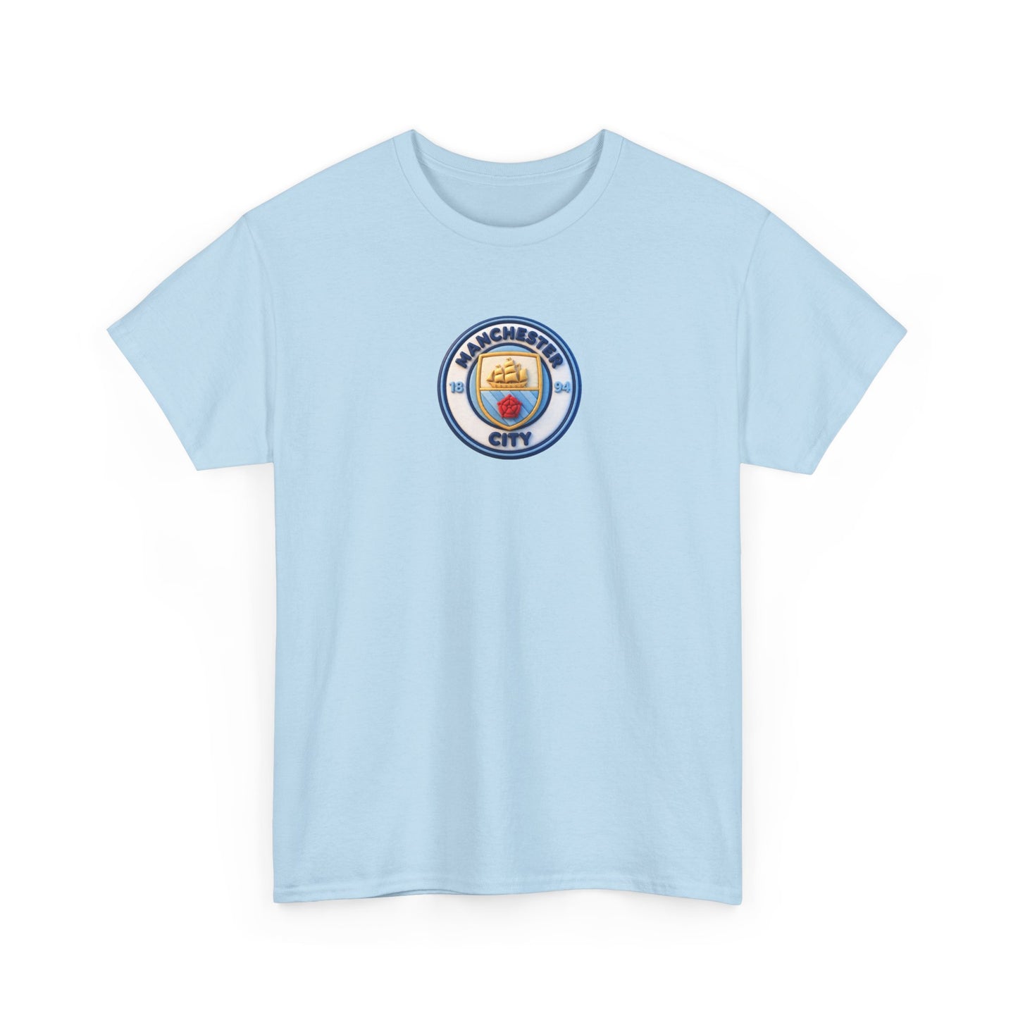 Manchester City Crest Unofficial 3D T-Shirt — Minimal Soccer Logo Tee
