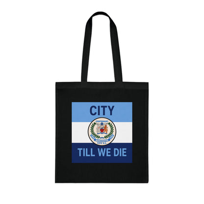 City Till We Die Cotton Tote - Football Fan Flag Tote Bag