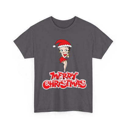 Christmas Betty Boop Tee - 'Merry Christmas' Holiday Graphic Shirt