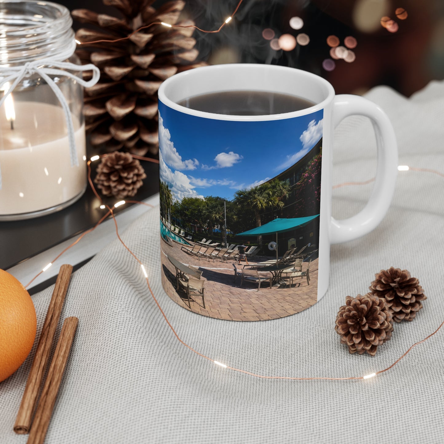Rosen Inn Closest to Universal Poolside Photo Mug – Tropical Vacation Coffee Cup (11oz & 15oz)