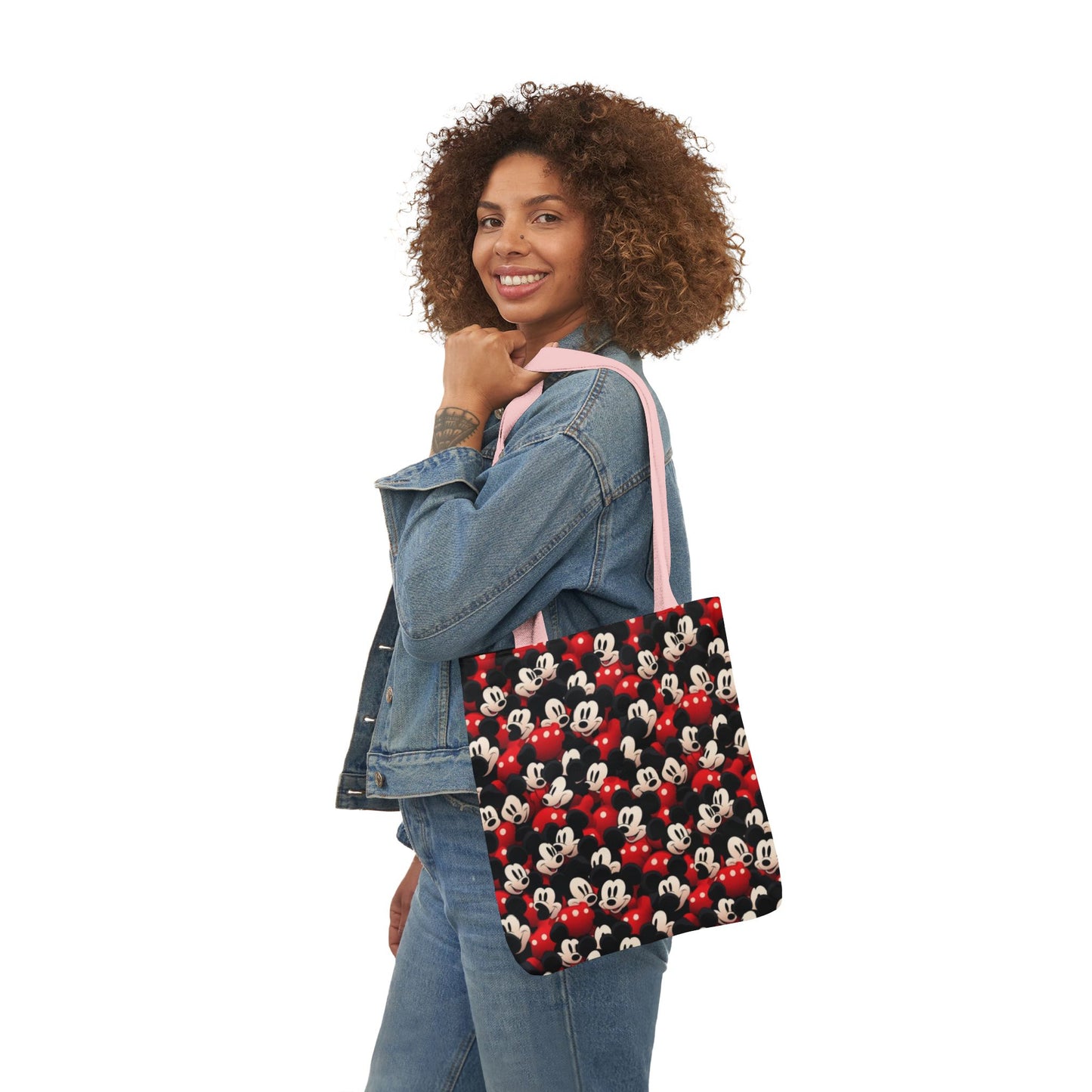 Mickey Mouse Canvas Tote — Retro Cartoon Character Allover Print