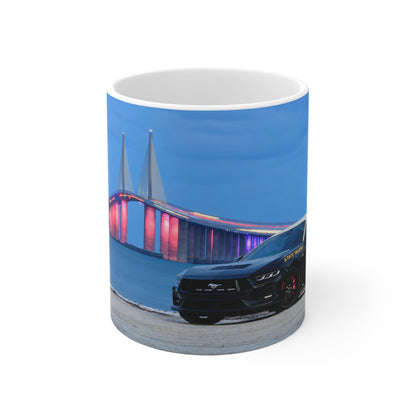 Florida State Trooper Bridge Nightscape Coffee Mug — Colorful Twilight Bridge Ceramic Mug (11oz & 15oz)