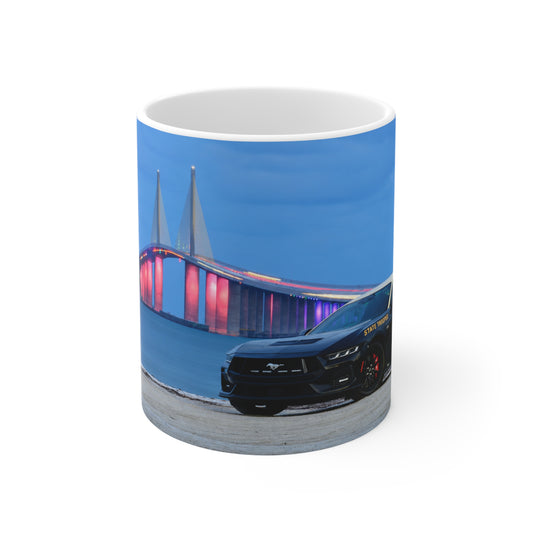 Florida State Trooper Bridge Nightscape Coffee Mug — Colorful Twilight Bridge Ceramic Mug (11oz & 15oz)