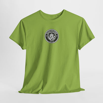 Man City Unofficial T-Shirt — Vintage Crest Logo Tee (Small Chest Emblem)