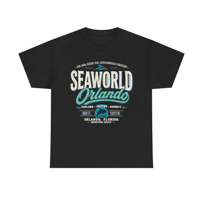SeaWorld Orlando Graphic Tee — Retro Explore Inspire Connect Vacation Shirt
