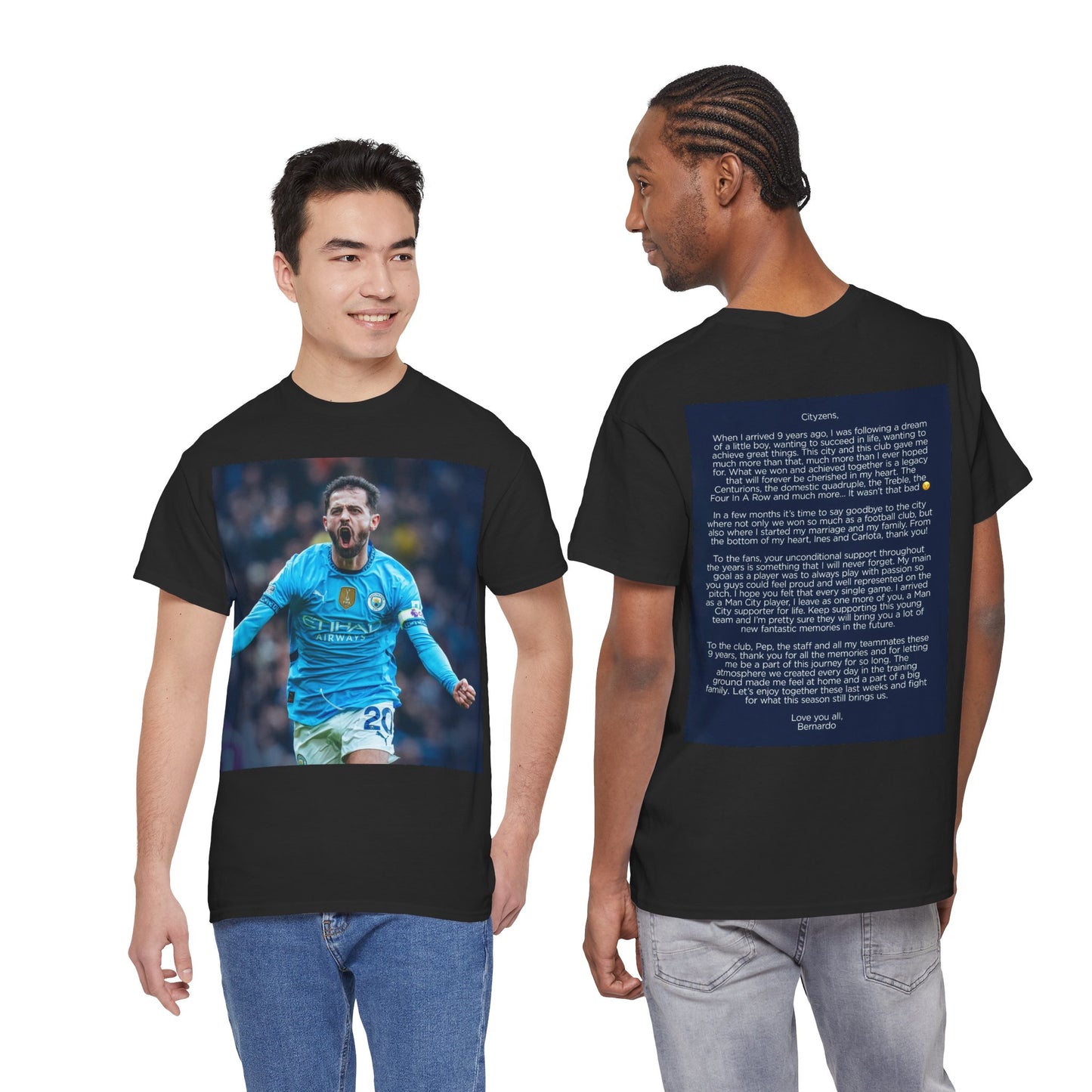 Bernardo Silva Tribute Tee – Inspirational Letter & Celebrating Goal Moment