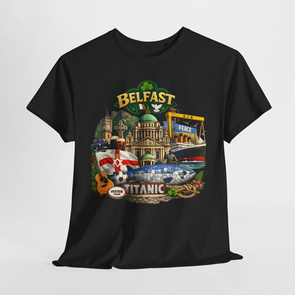 Belfast Collage T-Shirt – Titanic & City Landmarks Souvenir Tee