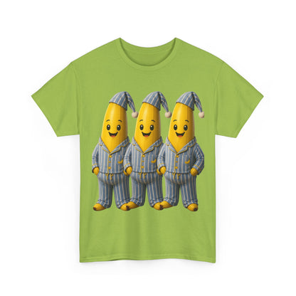 Bananas in Pyjamas – Three Smiling Bananas in Striped Pajamas Graphic T-Shirt