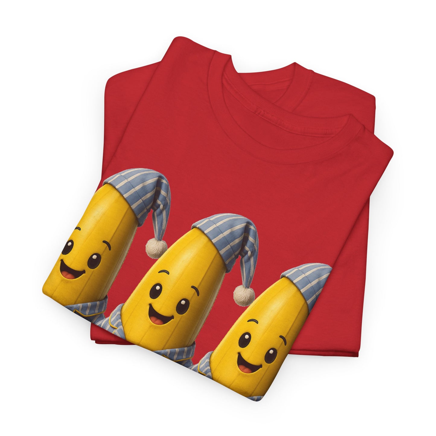 Bananas in Pyjamas – Three Smiling Bananas in Striped Pajamas Graphic T-Shirt