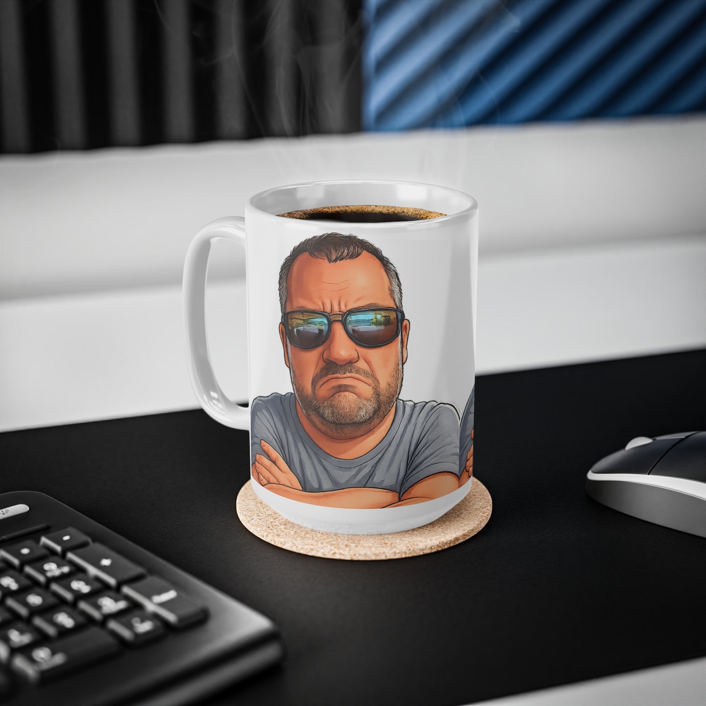 Grumpy Man Ceramic Coffee Cups, 11oz, 15oz