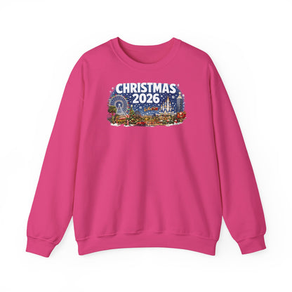 Christmas 2026 Holiday Sweatshirt – Festive Winter Cityscape Crewneck