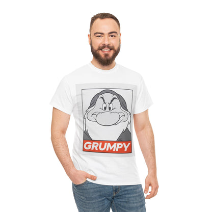 Grumpy Dwarf Graphic Tee — Vintage Cartoon Face "GRUMPY" Shirt