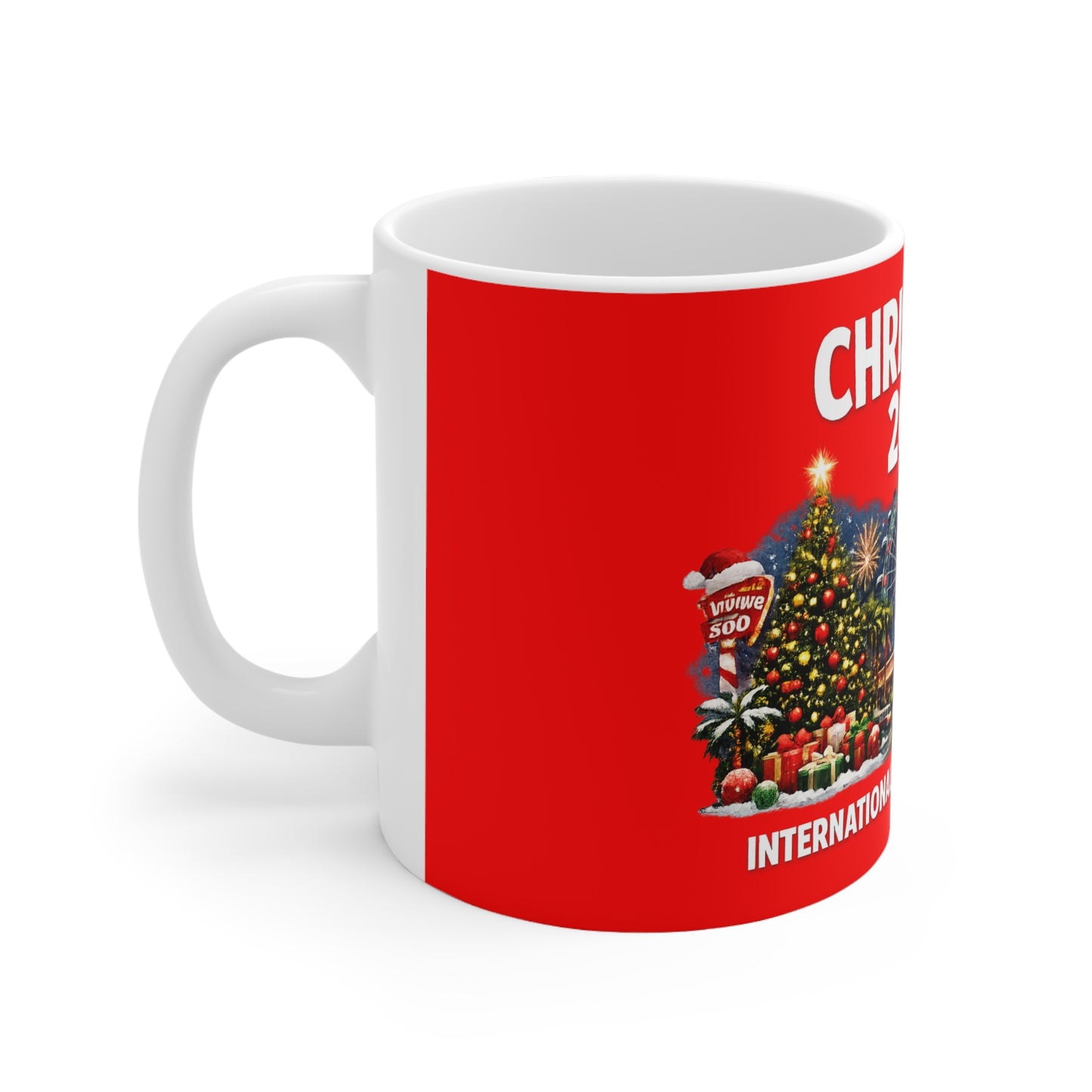 Christmas 2026 Orlando Souvenir Coffee Mug — International Drive Holiday Ceramic Cup (11oz/15oz)