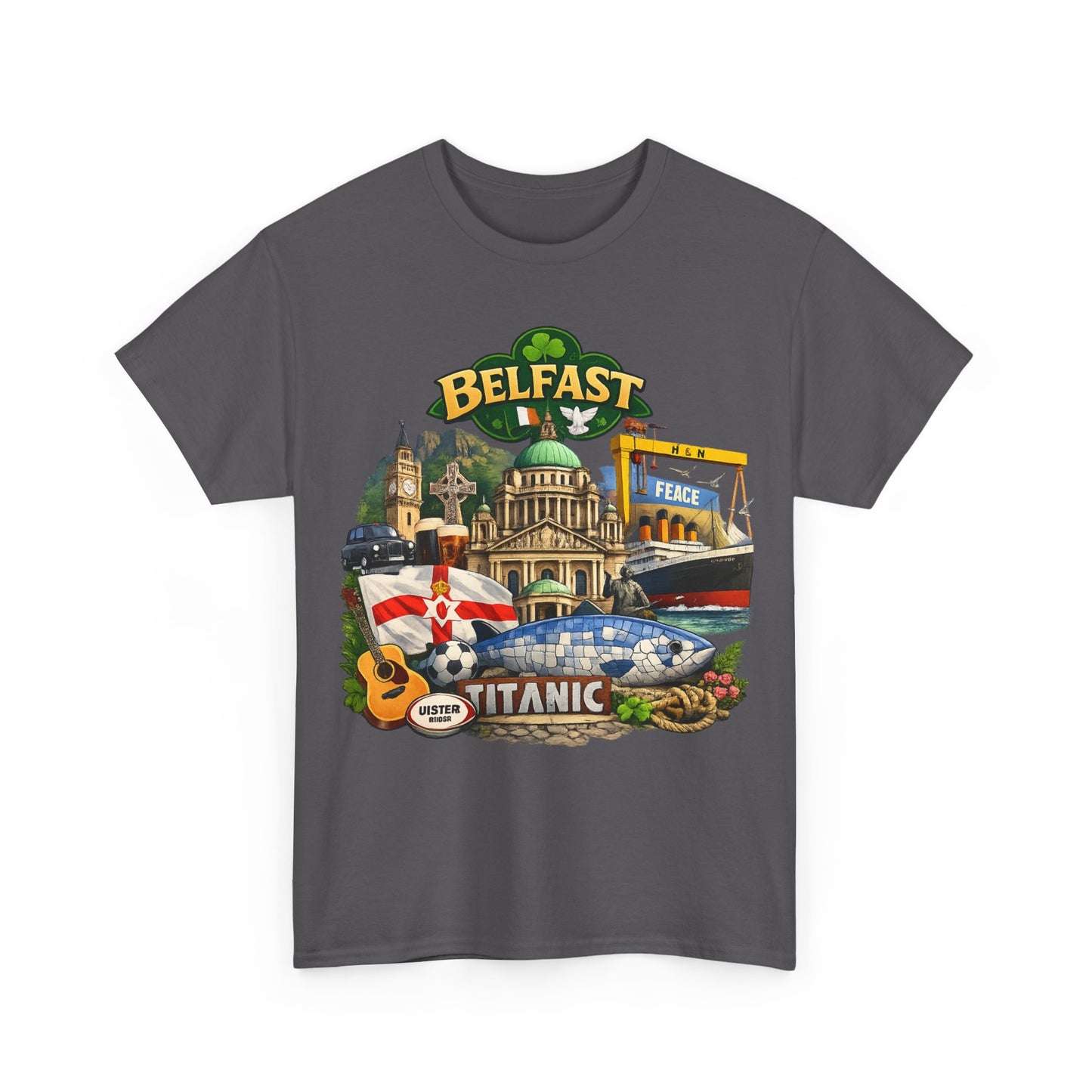 Belfast Collage T-Shirt – Titanic & City Landmarks Souvenir Tee
