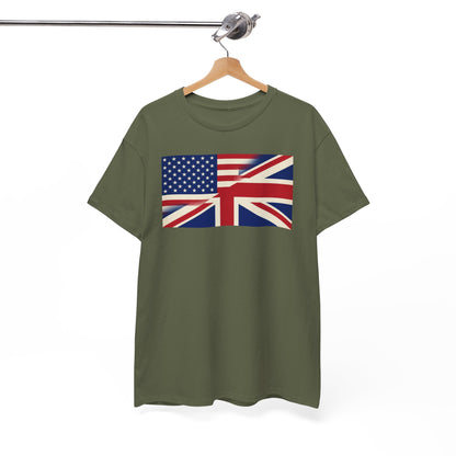 USA-UK Flag Graphic Tee — American British Union Jack Mashup T-Shirt