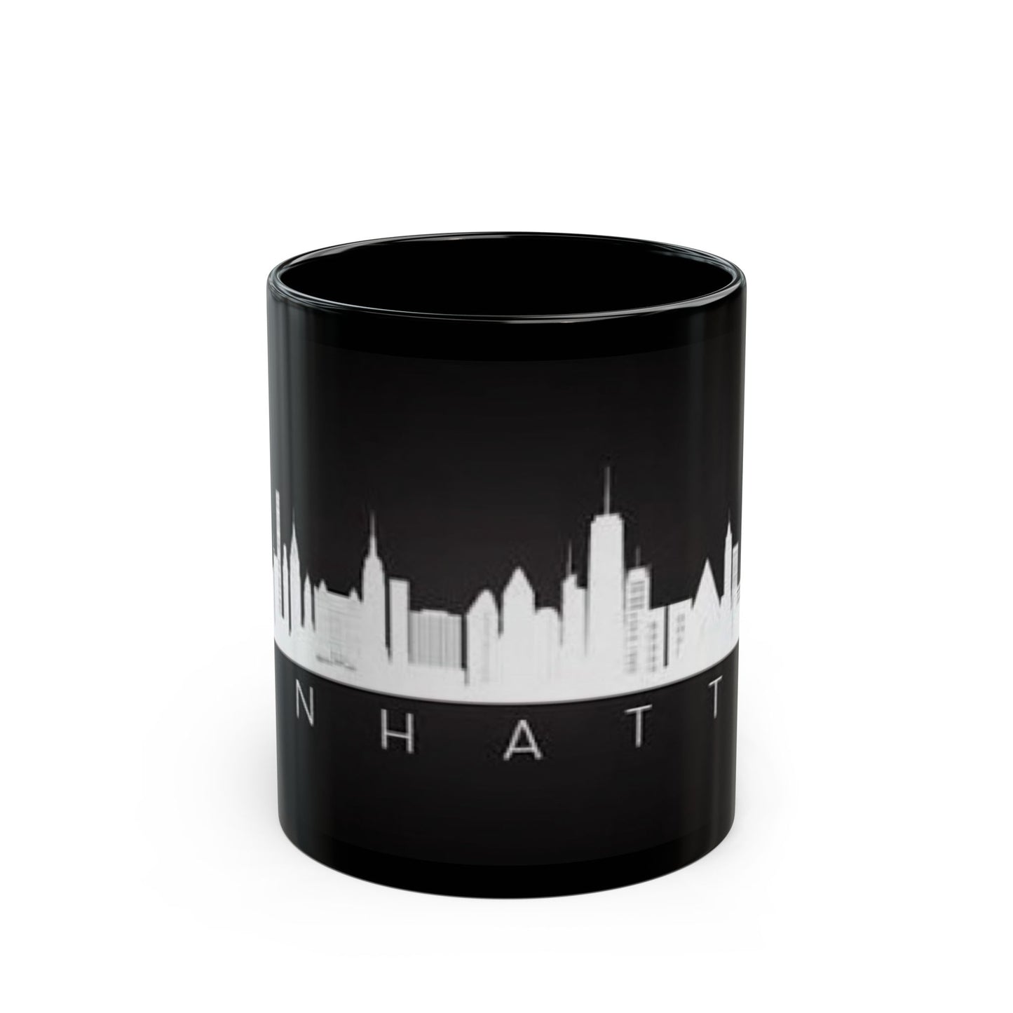 Manhattan Skyline Black Mug — Cityscape Coffee Cup (11oz & 15oz)