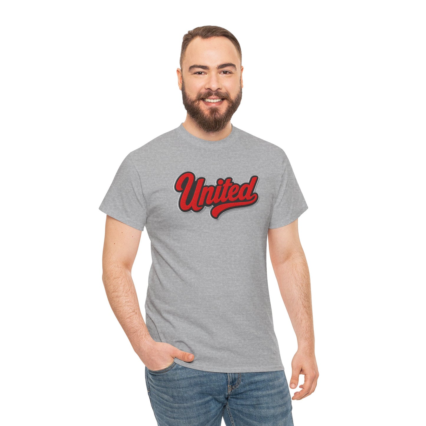 United Retro Script Tee — Vintage Red Logo T‑Shirt