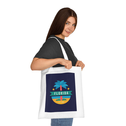 Florida Palm Beach Tote Bag – Retro State Travel Cotton Tote