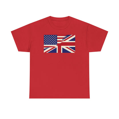 USA-UK Flag Graphic Tee — American British Union Jack Mashup T-Shirt