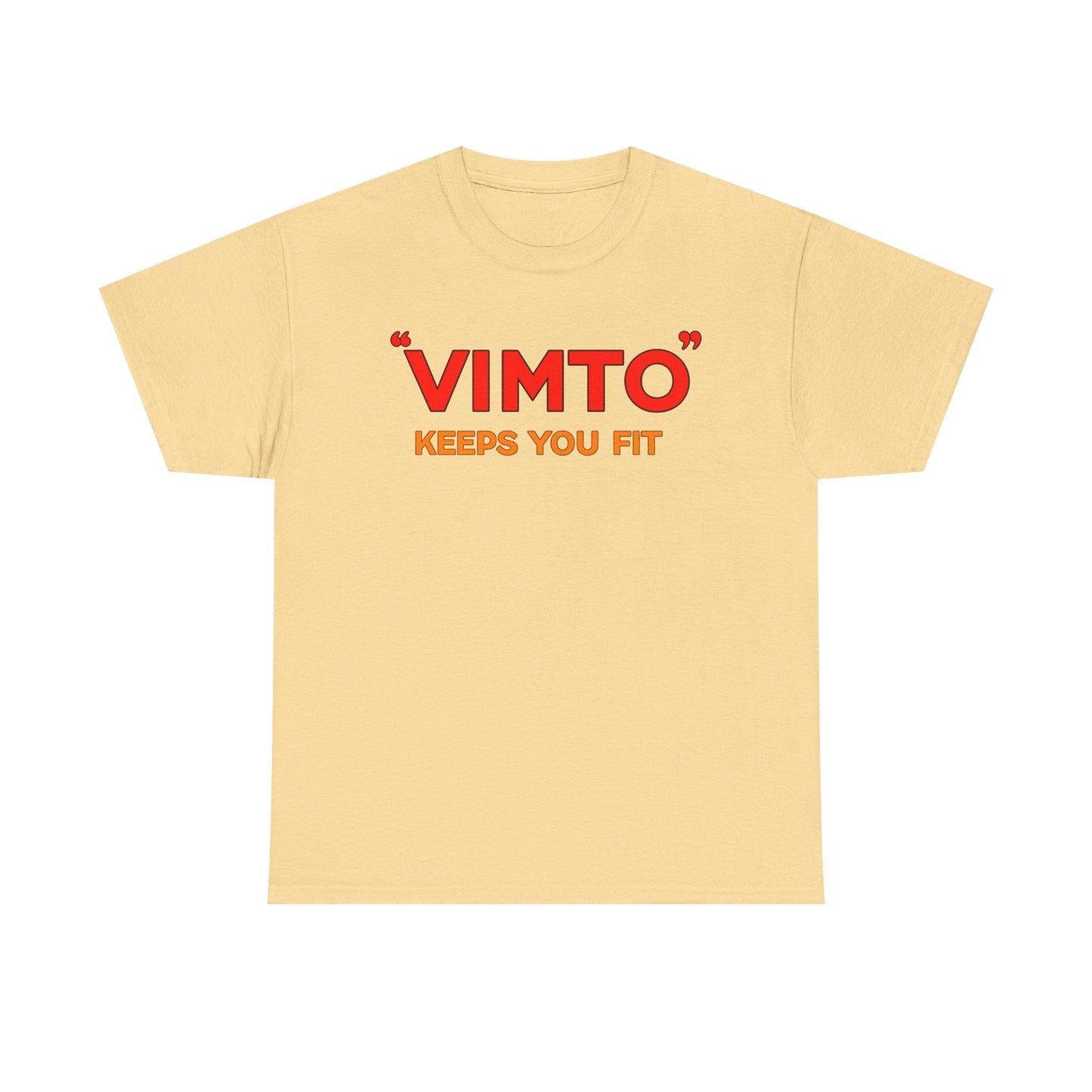 VIMTO "Keeps You Fit" Graphic Tee — Retro Beverage Logo T-Shirt