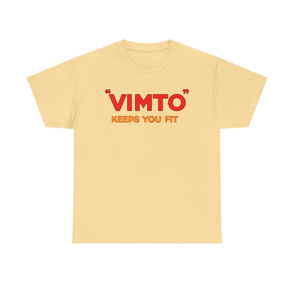 VIMTO "Keeps You Fit" Graphic Tee — Retro Beverage Logo T-Shirt