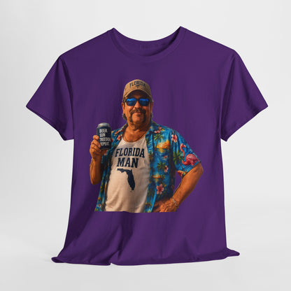 Florida Man Graphic Tee — Funny Vacation Shirt with Hawaiian Shirt Design