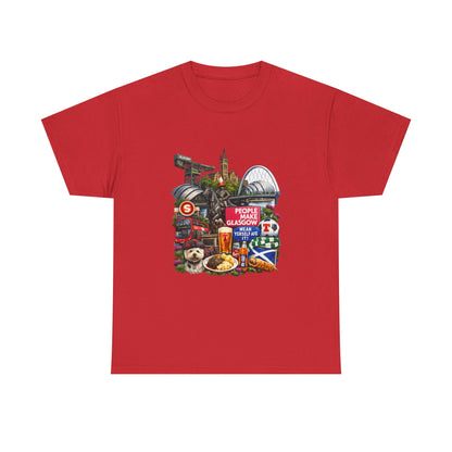 Glasgow Collage T-Shirt — "People Make Glasgow" Scottish City Souvenir Tee