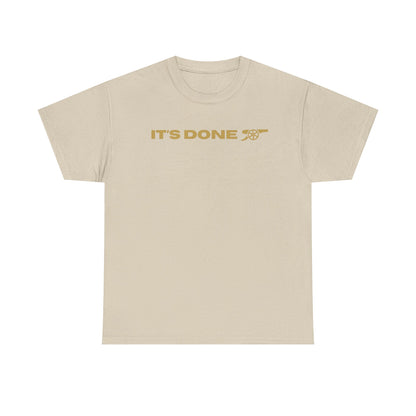 It's Done Arsenal Champions T-Shirt – Minimalist Gold Script Tee
