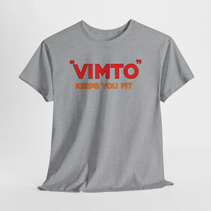 VIMTO "Keeps You Fit" Graphic Tee — Retro Beverage Logo T-Shirt