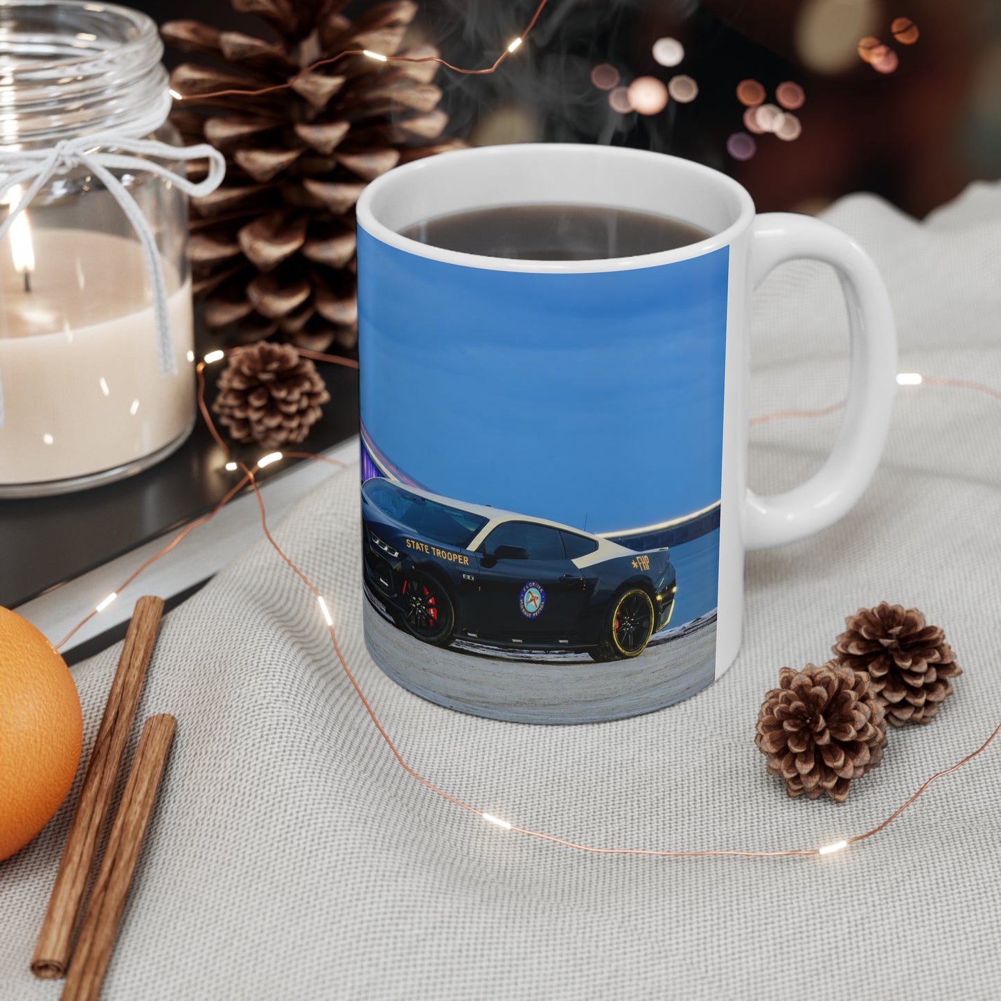 Florida State Trooper Bridge Nightscape Coffee Mug — Colorful Twilight Bridge Ceramic Mug (11oz & 15oz)