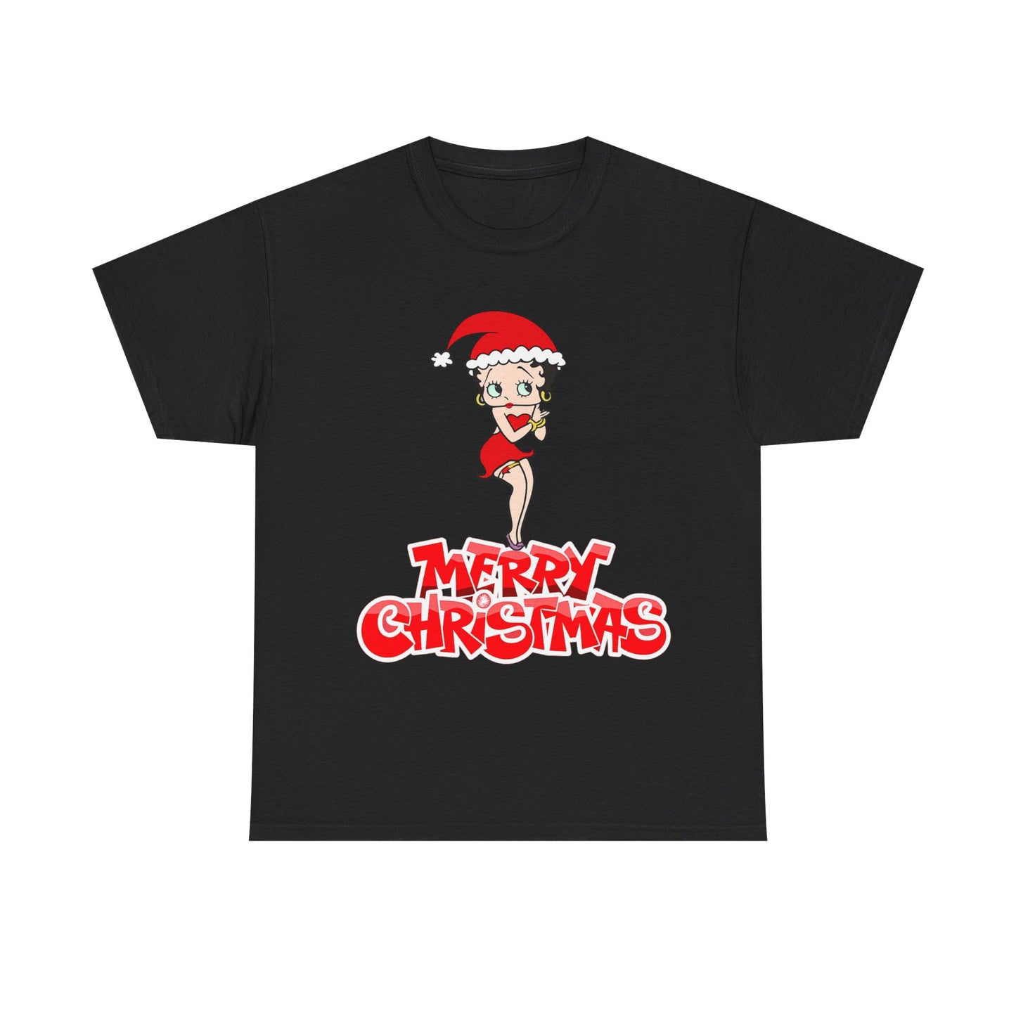 Christmas Betty Boop Tee - 'Merry Christmas' Holiday Graphic Shirt