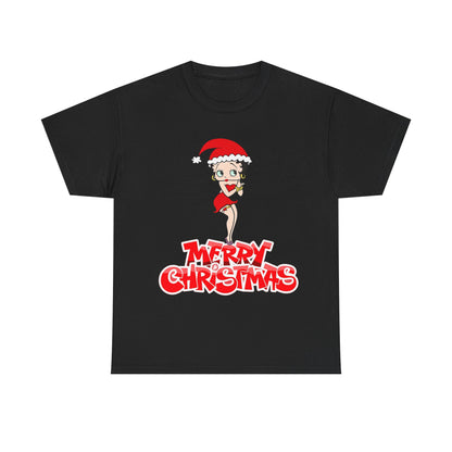 Christmas Betty Boop Tee - 'Merry Christmas' Holiday Graphic Shirt