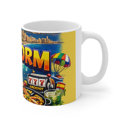 Benidorm Travel Coffee Mug — Retro Cityscape 11oz & 15oz Ceramic Cup
